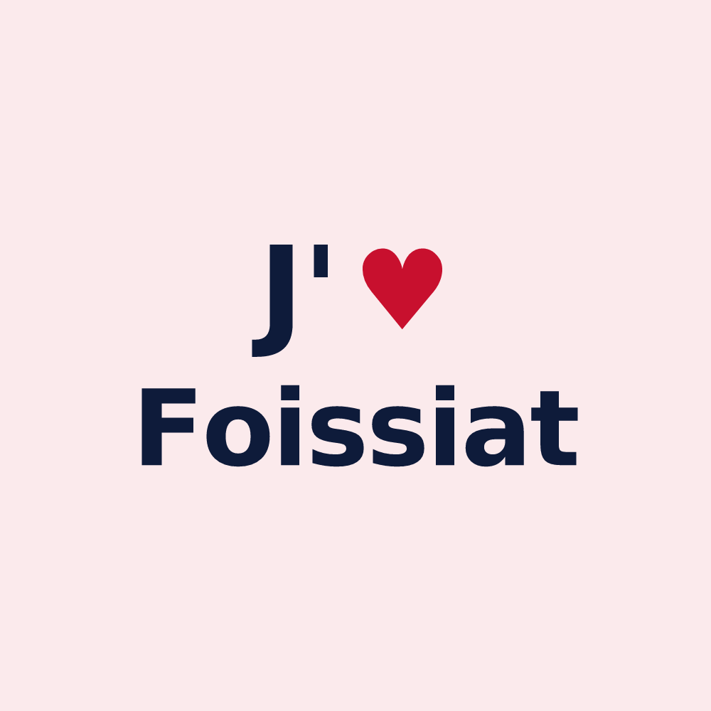 Magnet personnalisé Foissiat — design « J'aime Foissiat » imprimé sur le magnet
