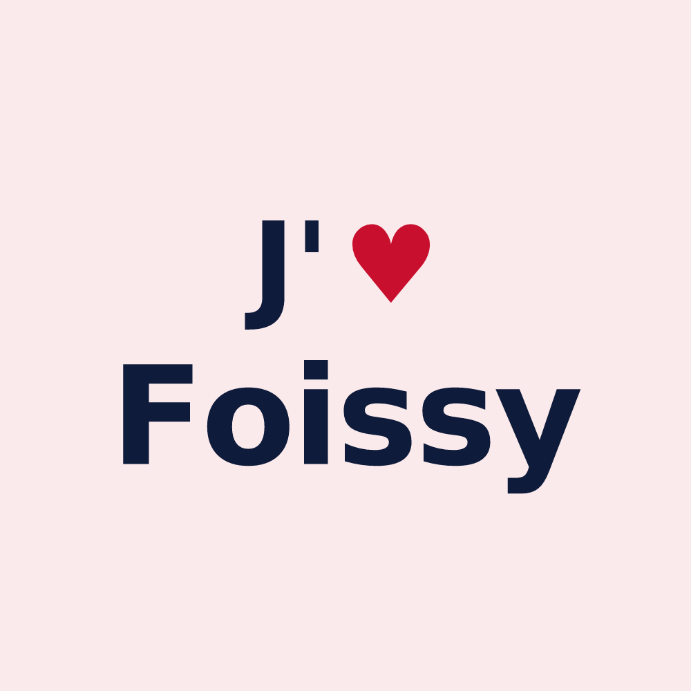 Magnet personnalisé Foissy — design « J'aime Foissy » imprimé sur le magnet