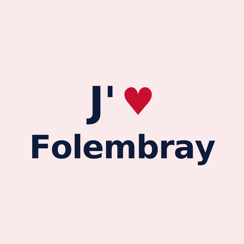 Magnet personnalisé Folembray — design « J'aime Folembray » imprimé sur le magnet
