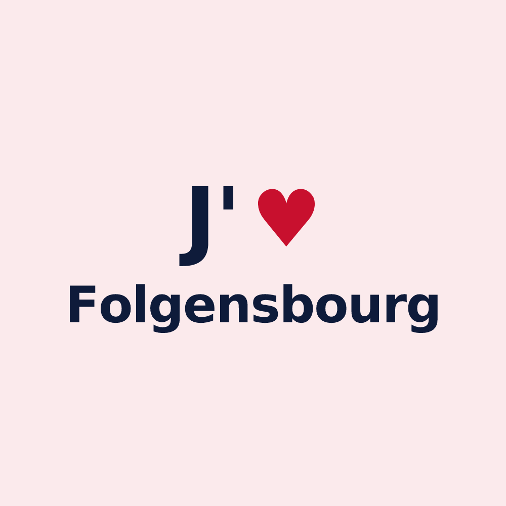 Magnet personnalisé Folgensbourg — design « J'aime Folgensbourg » imprimé sur le magnet
