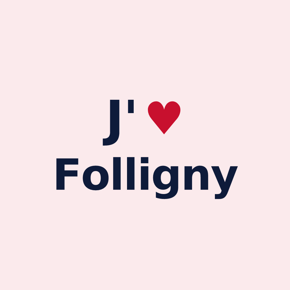 Magnet personnalisé Folligny — design J'aime Folligny
