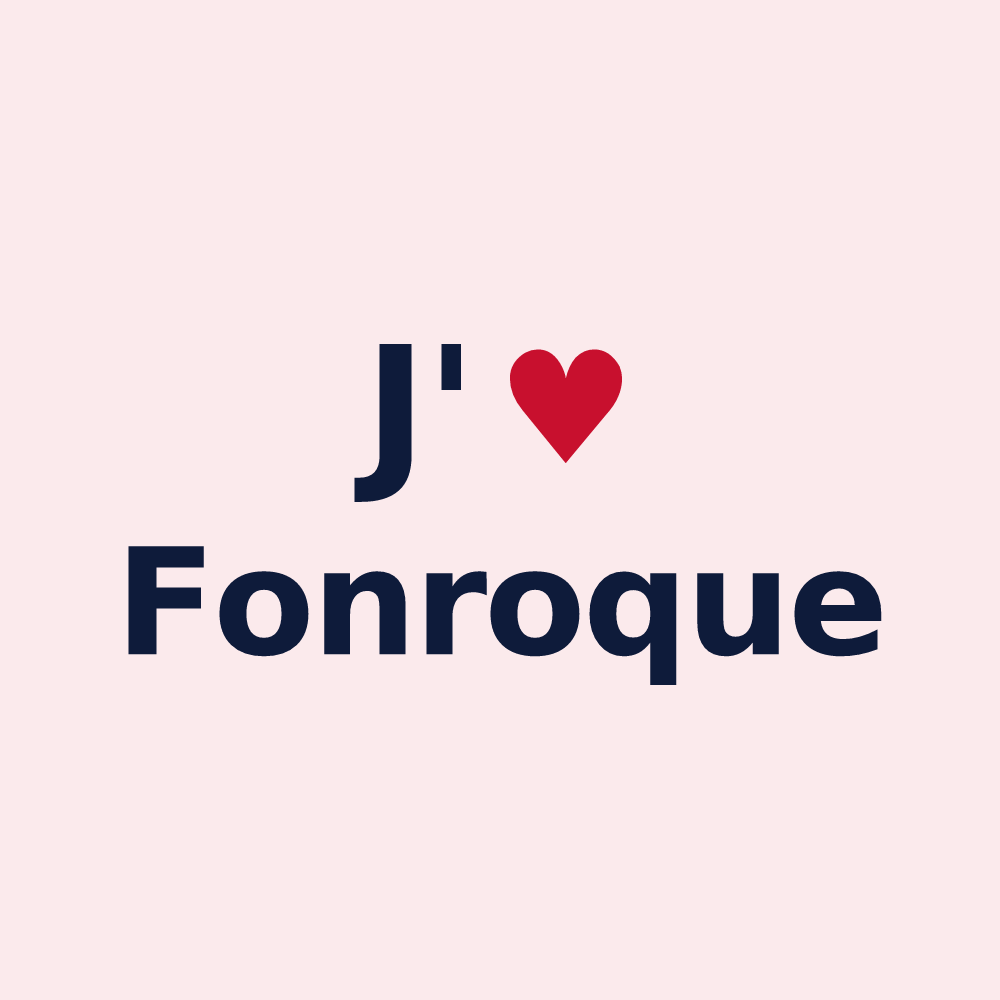 Magnet personnalisé Fonroque — design J'aime Fonroque