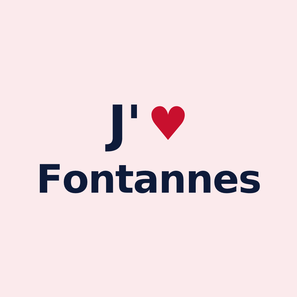 Magnet personnalisé Fontannes — design « J'aime Fontannes » imprimé sur le magnet