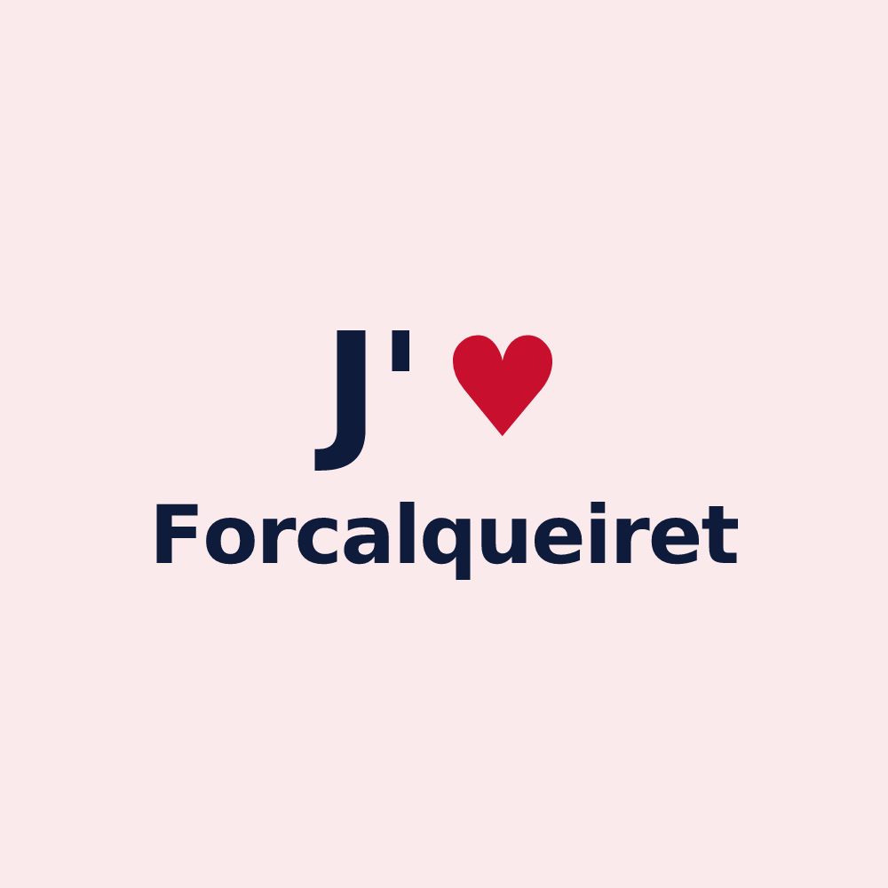 Magnet personnalisé Forcalqueiret — design J'aime Forcalqueiret