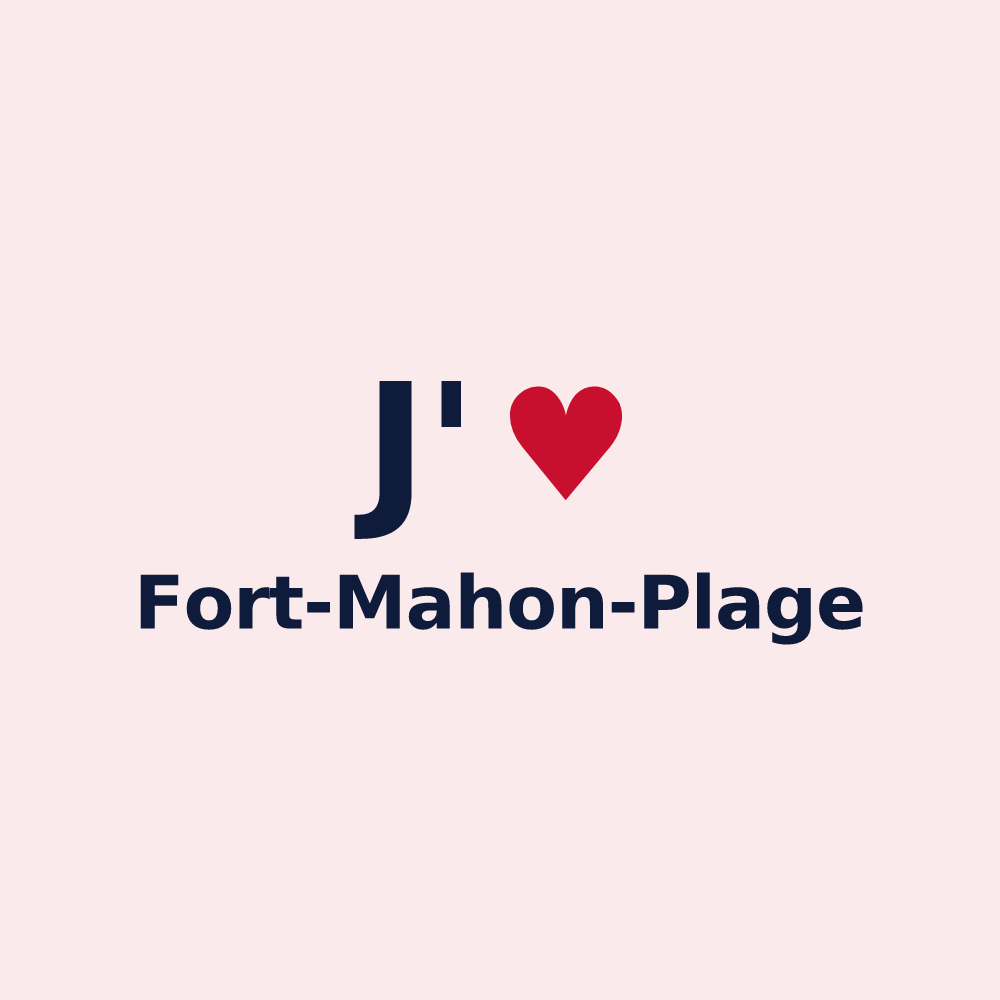 Magnet personnalisé Fort-Mahon-Plage — design J'aime Fort-Mahon-Plage