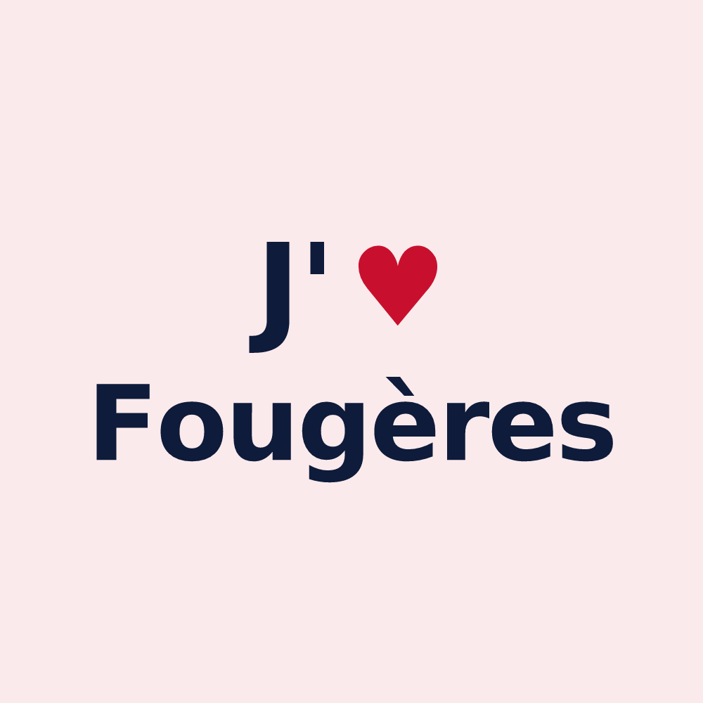 Magnet personnalisé Fougères — design J'aime Fougères