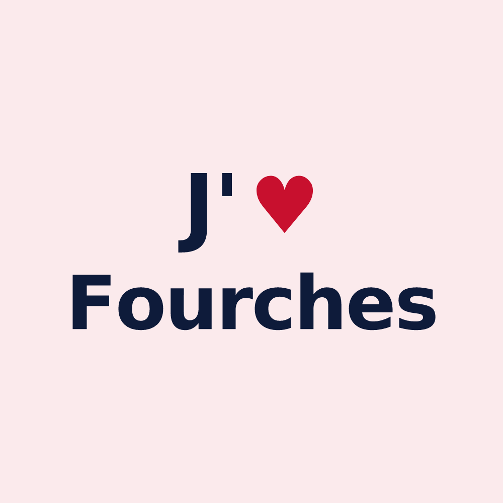 Magnet personnalisé Fourches — design « J'aime Fourches » imprimé sur le magnet
