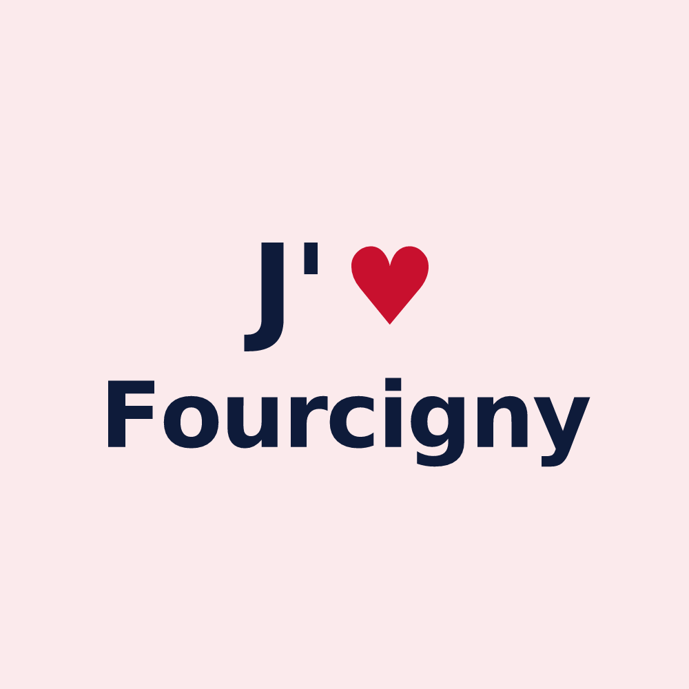 Magnet personnalisé Fourcigny — design « J'aime Fourcigny » imprimé sur le magnet