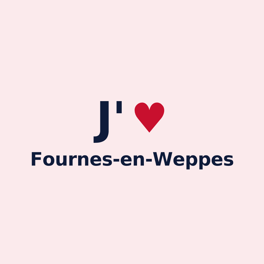 Magnet personnalisé Fournes-en-Weppes — design J'aime Fournes-en-Weppes