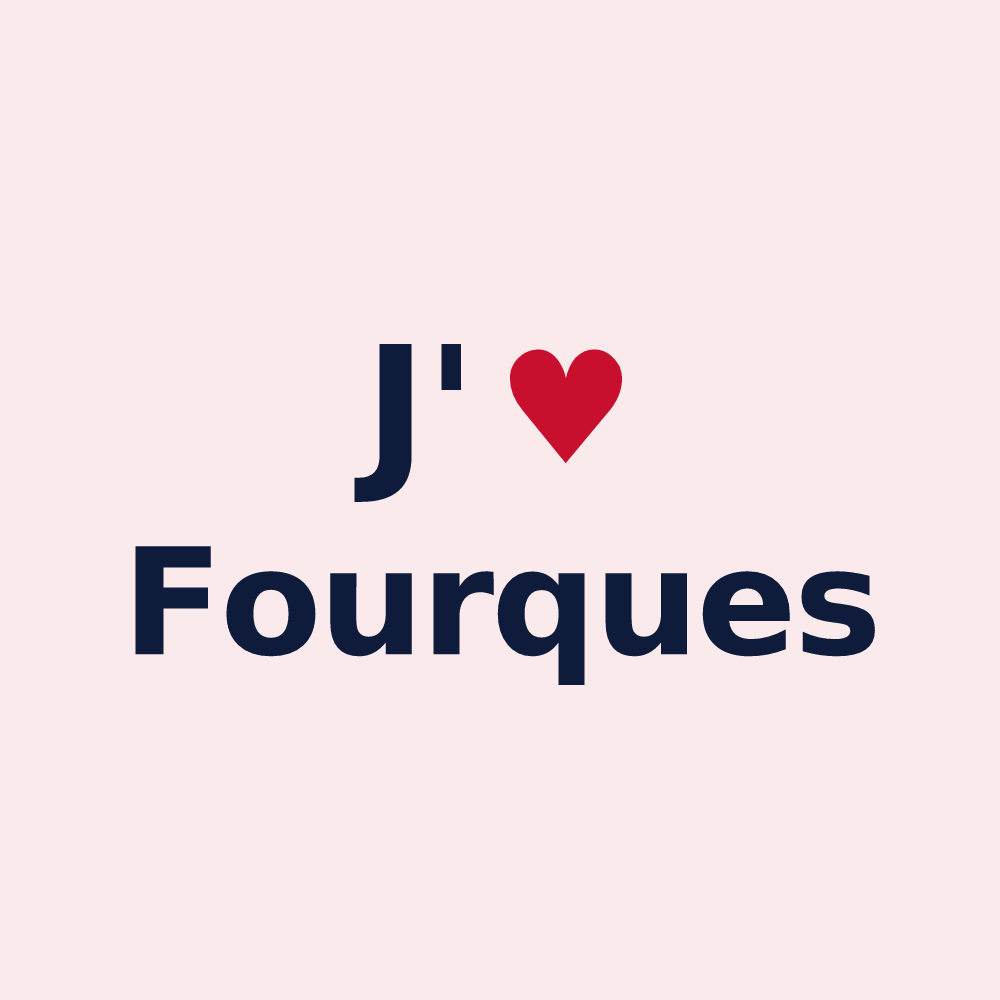 Magnet personnalisé Fourques — design J'aime Fourques