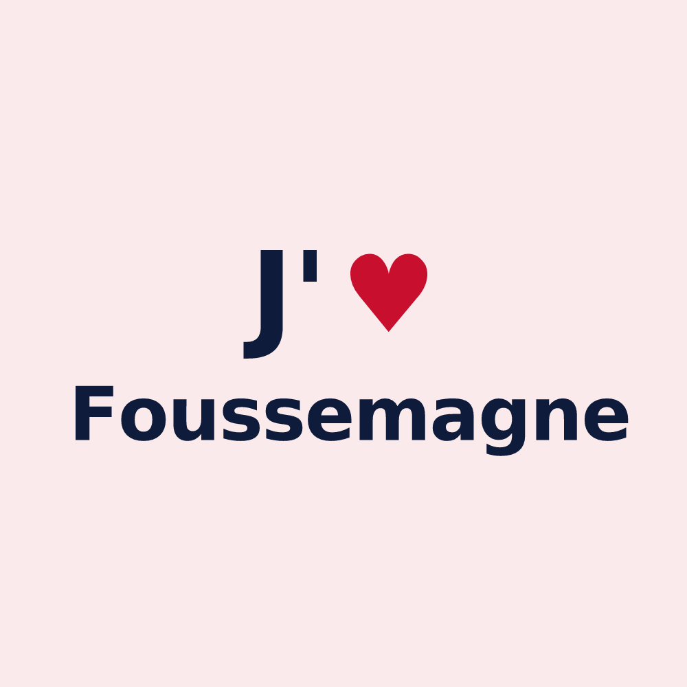 Magnet personnalisé Foussemagne — design « J'aime Foussemagne » imprimé sur le magnet