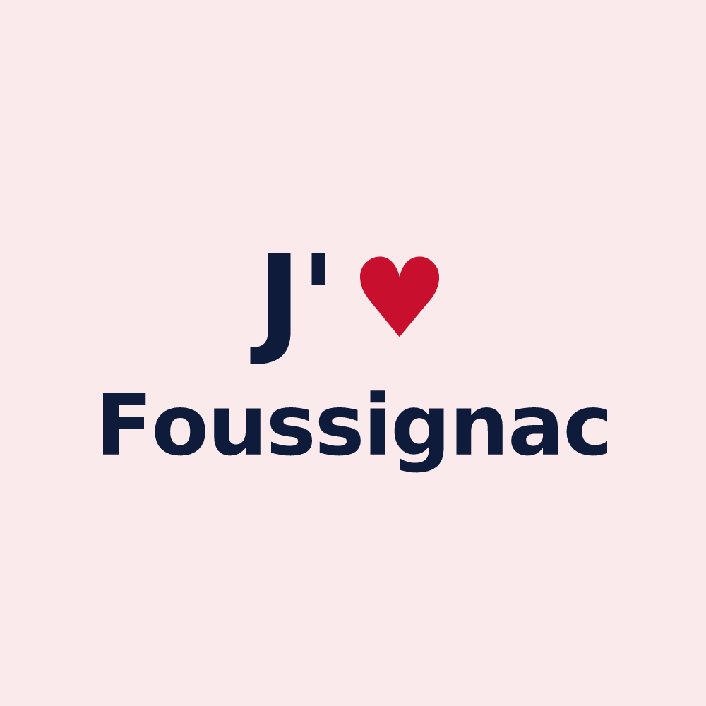 Magnet personnalisé Foussignac — design J'aime Foussignac