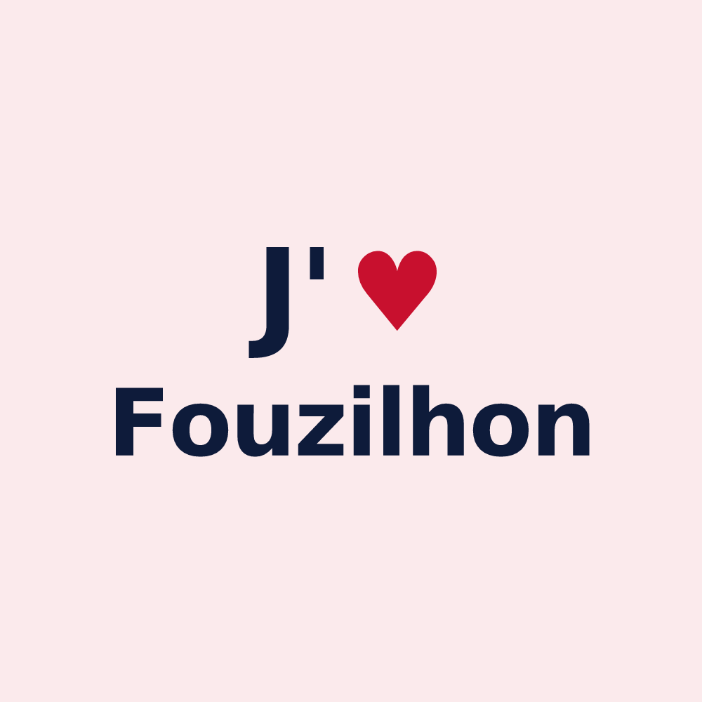 Magnet personnalisé Fouzilhon — design J'aime Fouzilhon