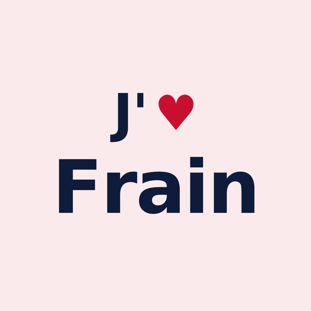 Magnet personnalisé Frain — design « J'aime Frain » imprimé sur le magnet
