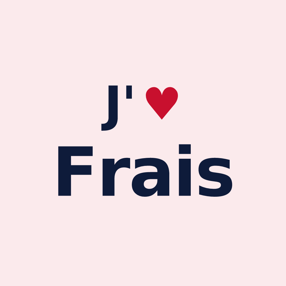 Magnet personnalisé Frais — design « J'aime Frais » imprimé sur le magnet