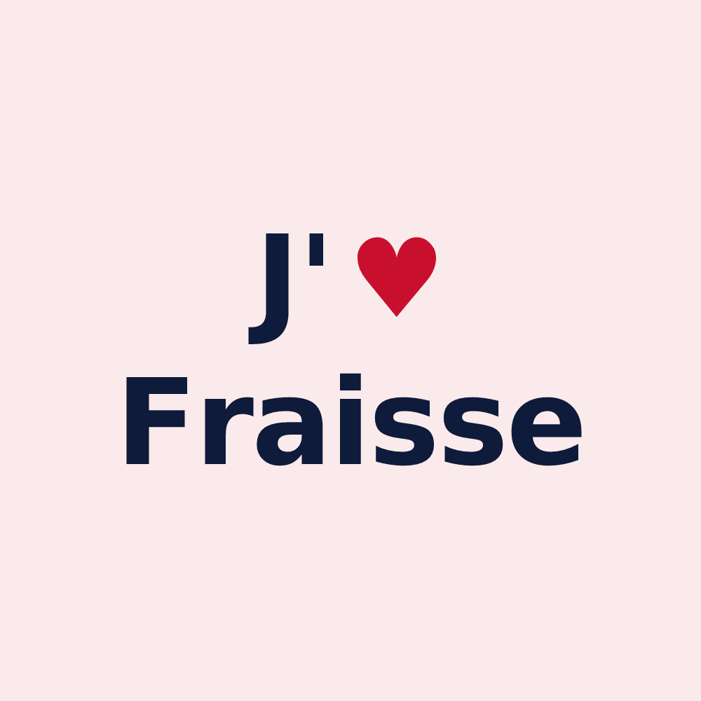 Magnet personnalisé Fraisse — design « J'aime Fraisse » imprimé sur le magnet