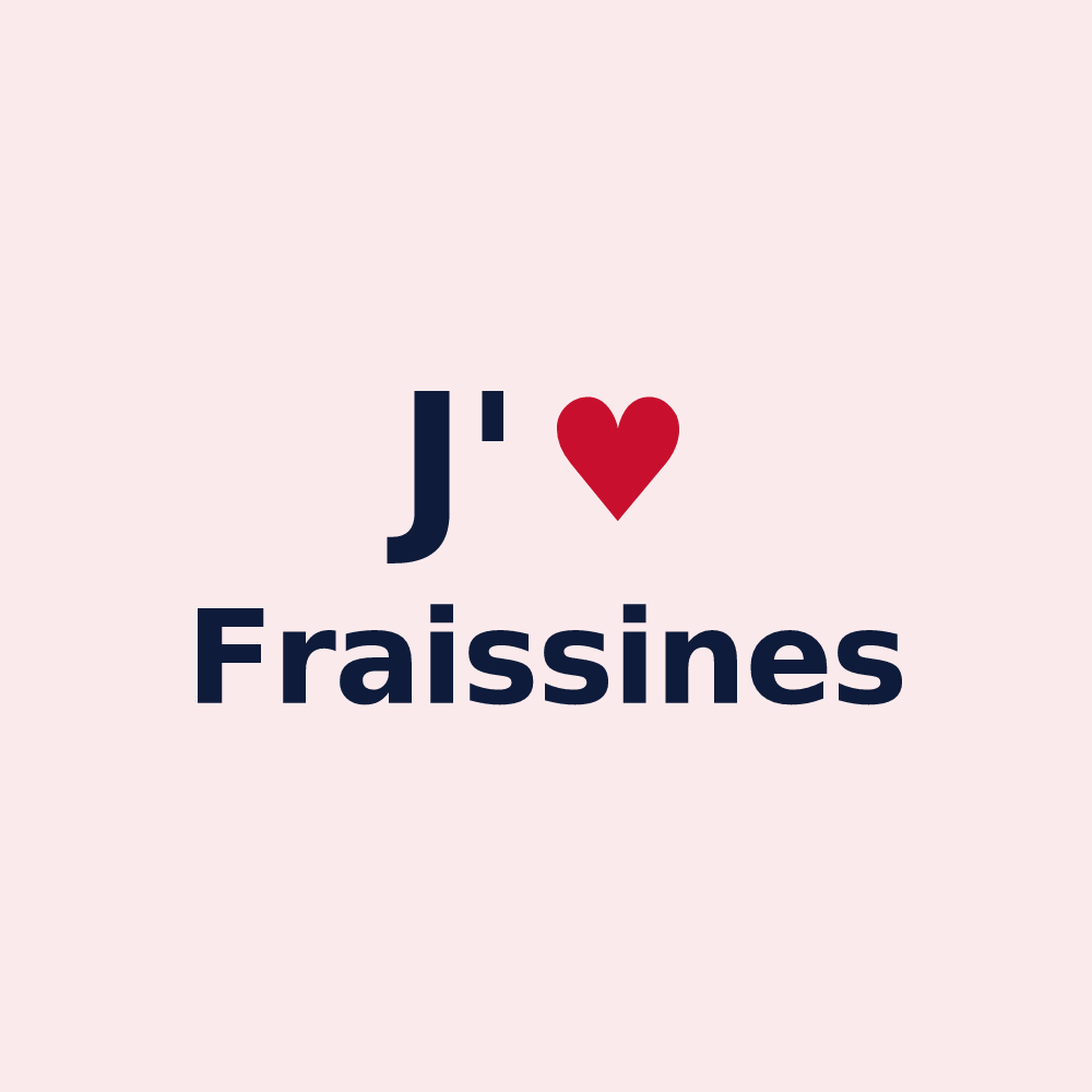 Magnet personnalisé Fraissines — design J'aime Fraissines
