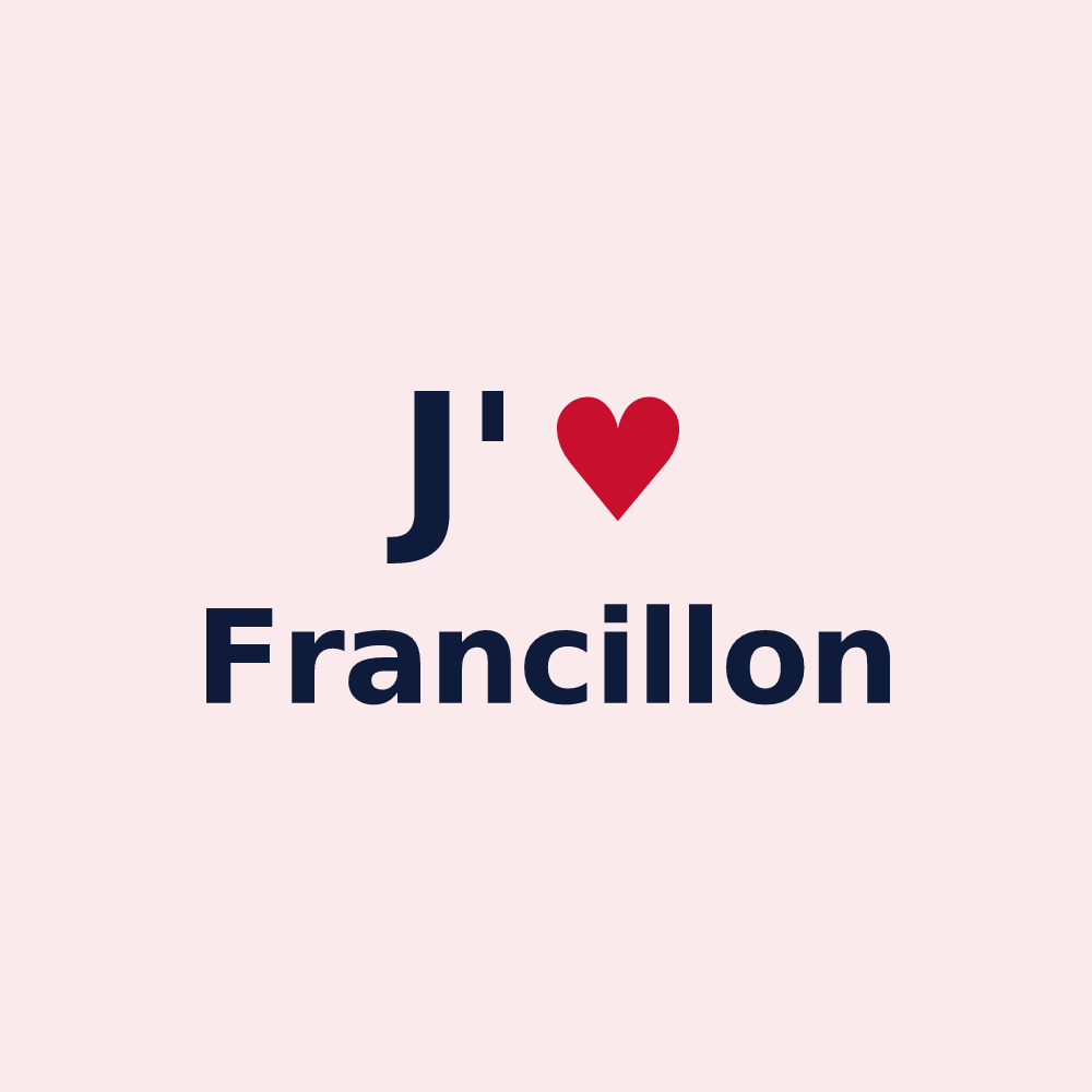 Magnet personnalisé Francillon — design « J'aime Francillon » imprimé sur le magnet
