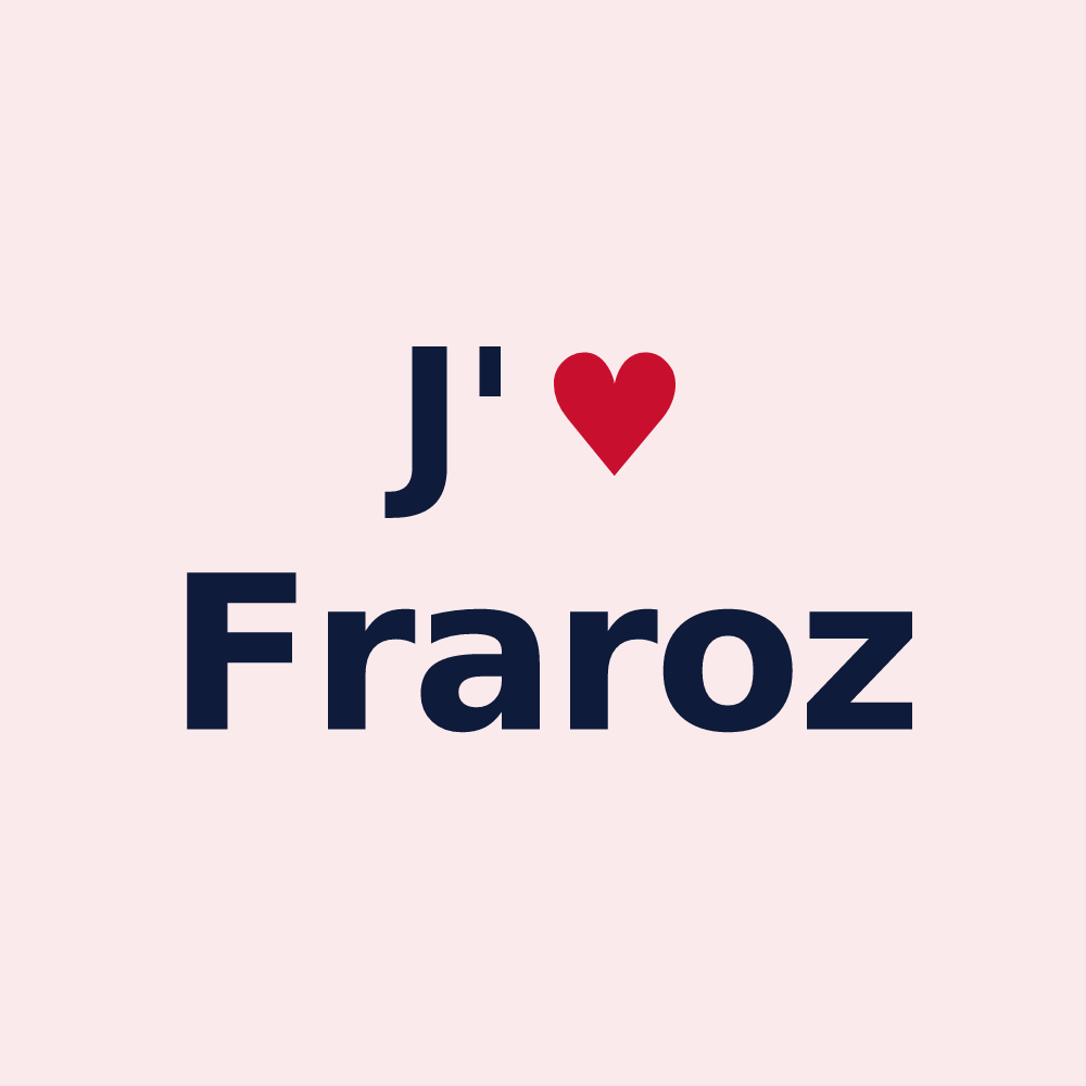 Magnet personnalisé Fraroz — design « J'aime Fraroz » imprimé sur le magnet