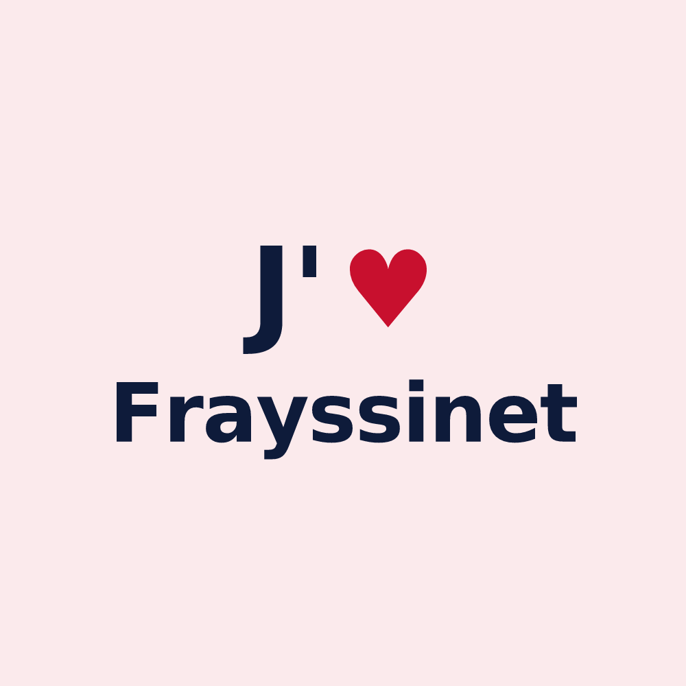 Magnet personnalisé Frayssinet — design « J'aime Frayssinet » imprimé sur le magnet