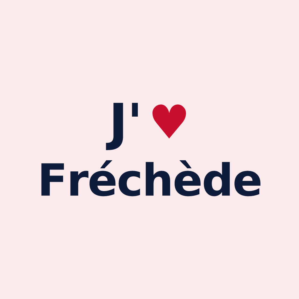 Magnet personnalisé Fréchède — design « J'aime Fréchède » imprimé sur le magnet