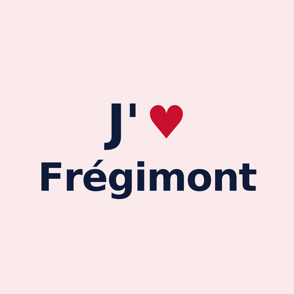 Magnet personnalisé Frégimont — design J'aime Frégimont