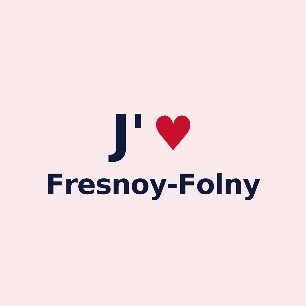 Magnet personnalisé Fresnoy-Folny — design « J'aime Fresnoy-Folny » imprimé sur le magnet