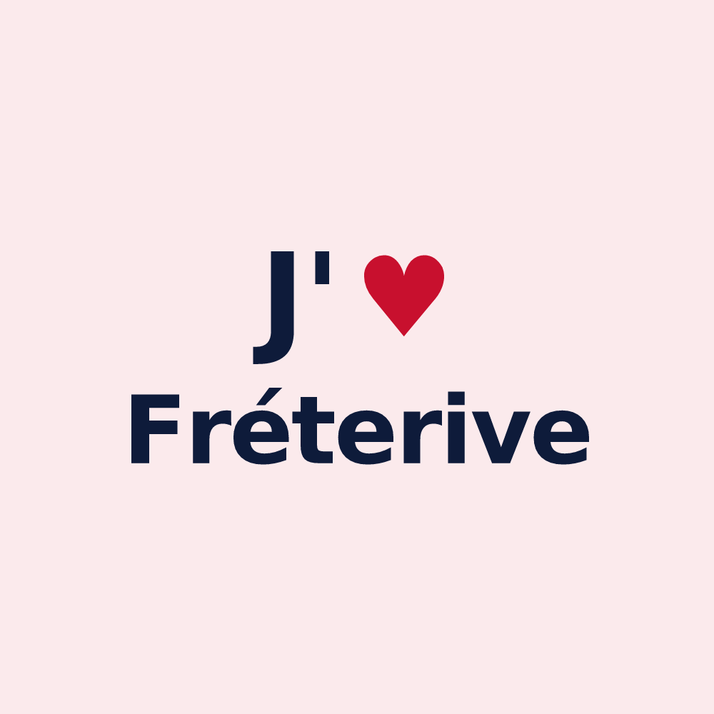 Magnet personnalisé Fréterive — design « J'aime Fréterive » imprimé sur le magnet