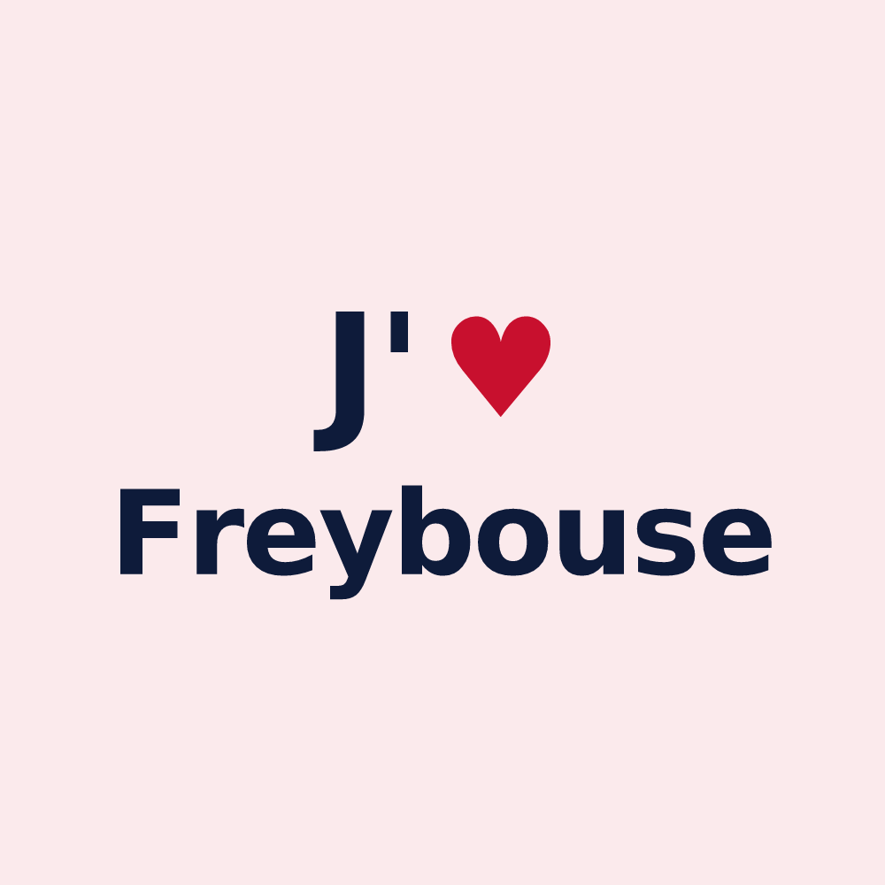 Magnet personnalisé Freybouse — design « J'aime Freybouse » imprimé sur le magnet