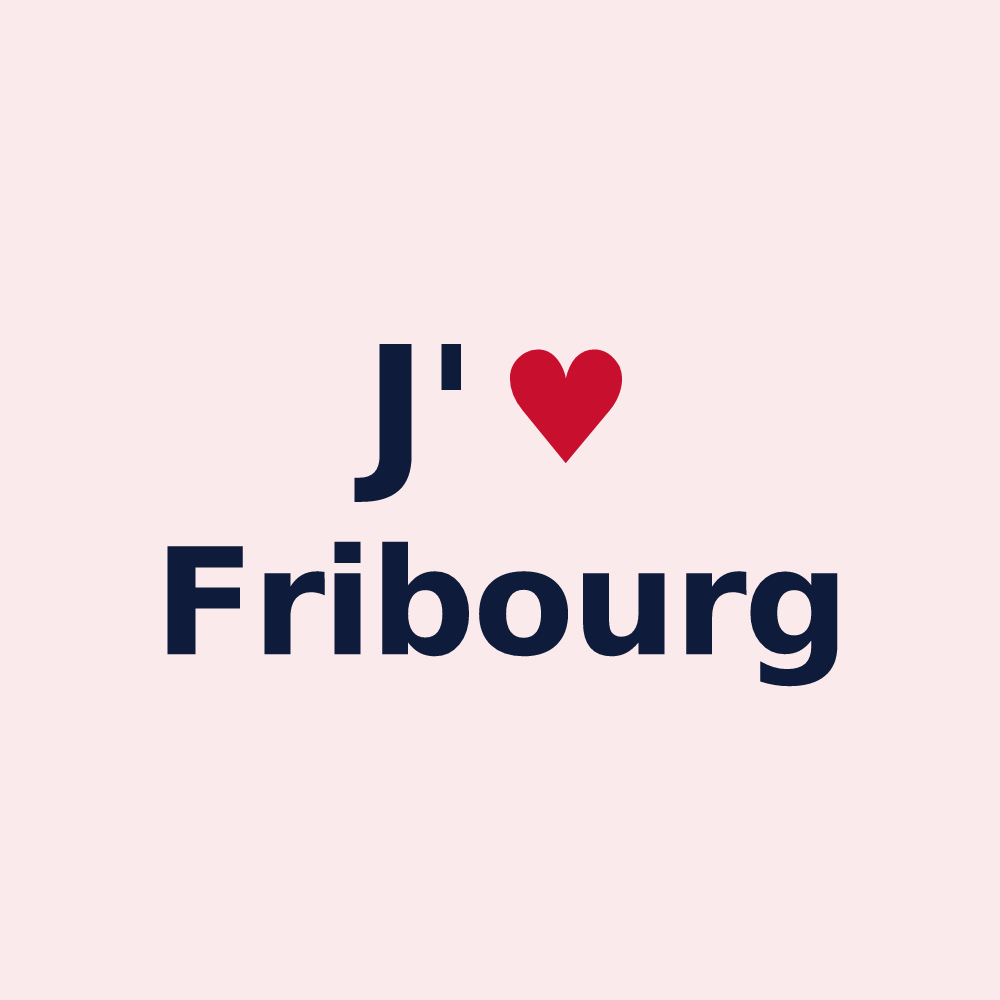 Magnet personnalisé Fribourg — design J'aime Fribourg
