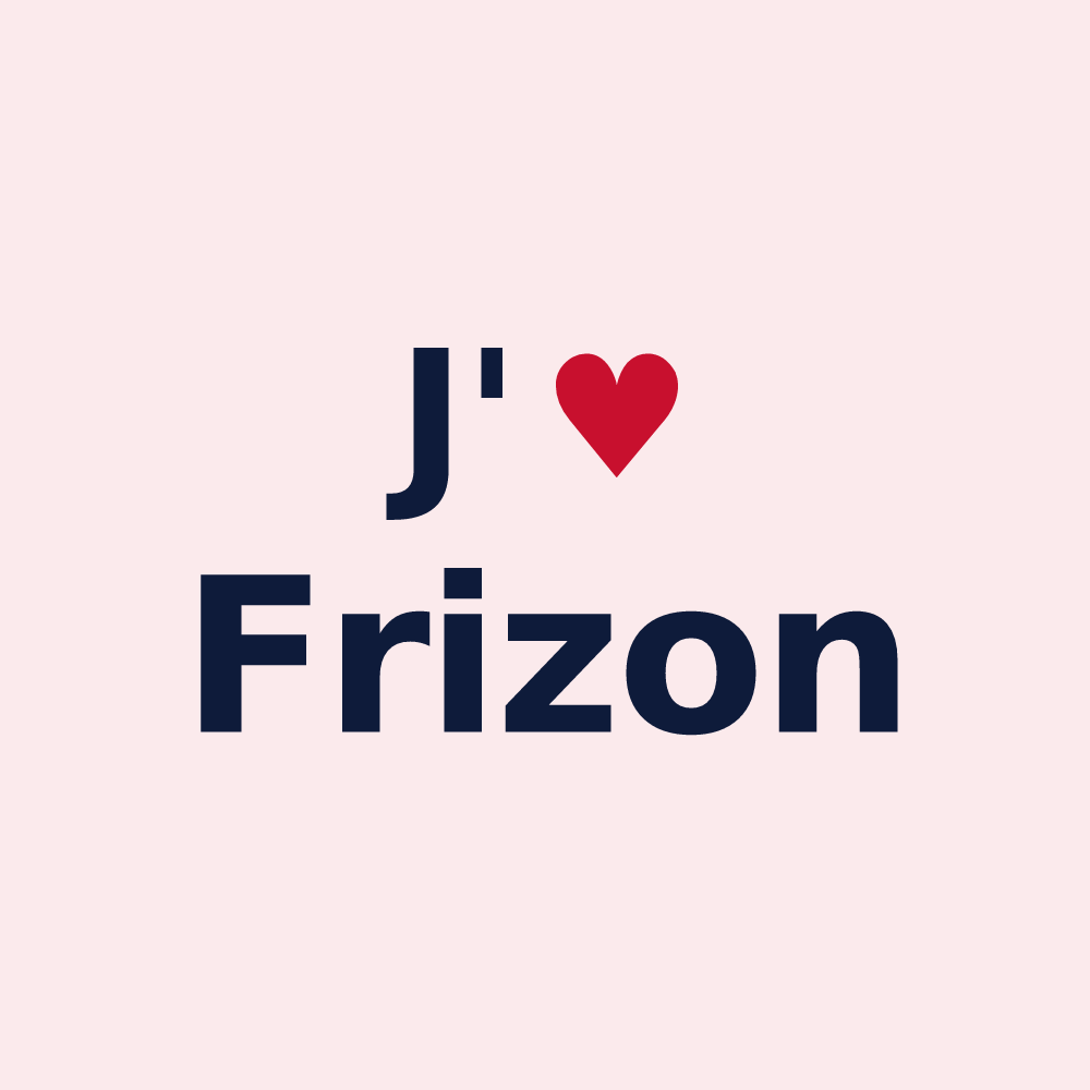 Magnet personnalisé Frizon — design J'aime Frizon