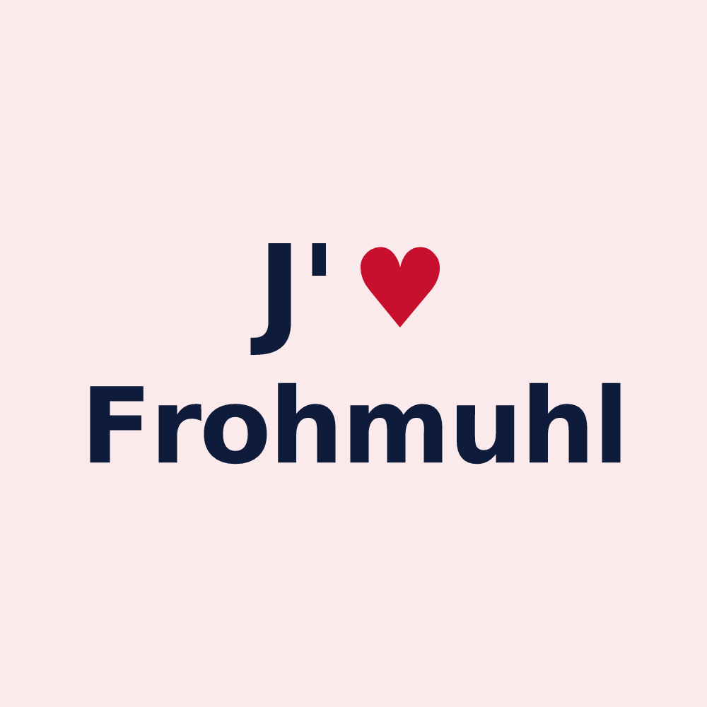 Magnet personnalisé Frohmuhl — design J'aime Frohmuhl