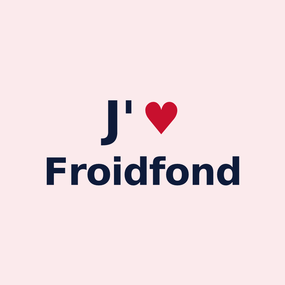 Magnet personnalisé Froidfond — design « J'aime Froidfond » imprimé sur le magnet