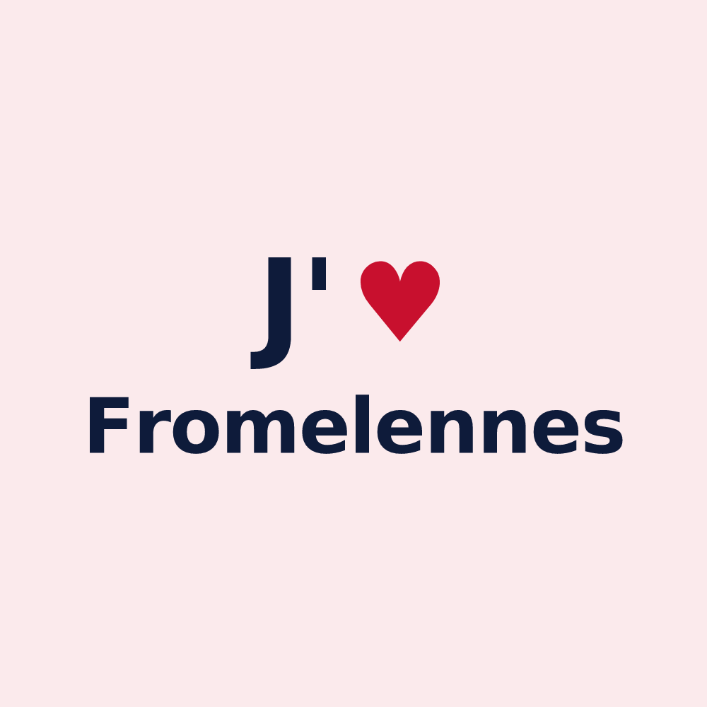 Magnet personnalisé Fromelennes — design « J'aime Fromelennes » imprimé sur le magnet