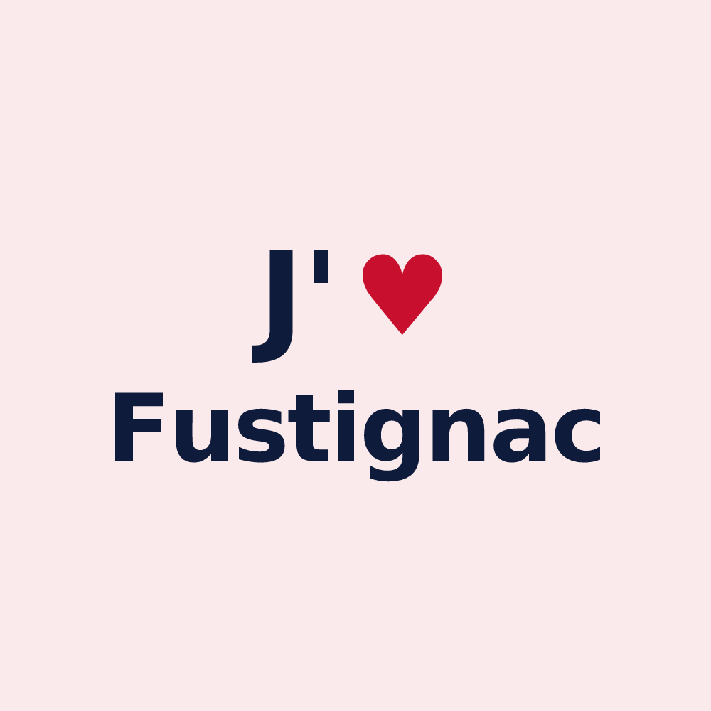 Magnet personnalisé Fustignac — design J'aime Fustignac