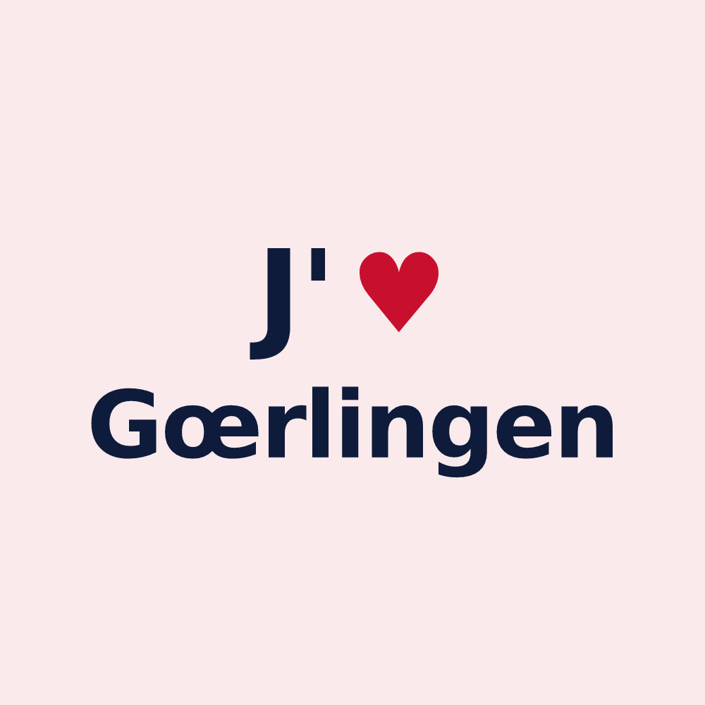 Magnet personnalisé Gœrlingen — design « J'aime Gœrlingen » imprimé sur le magnet
