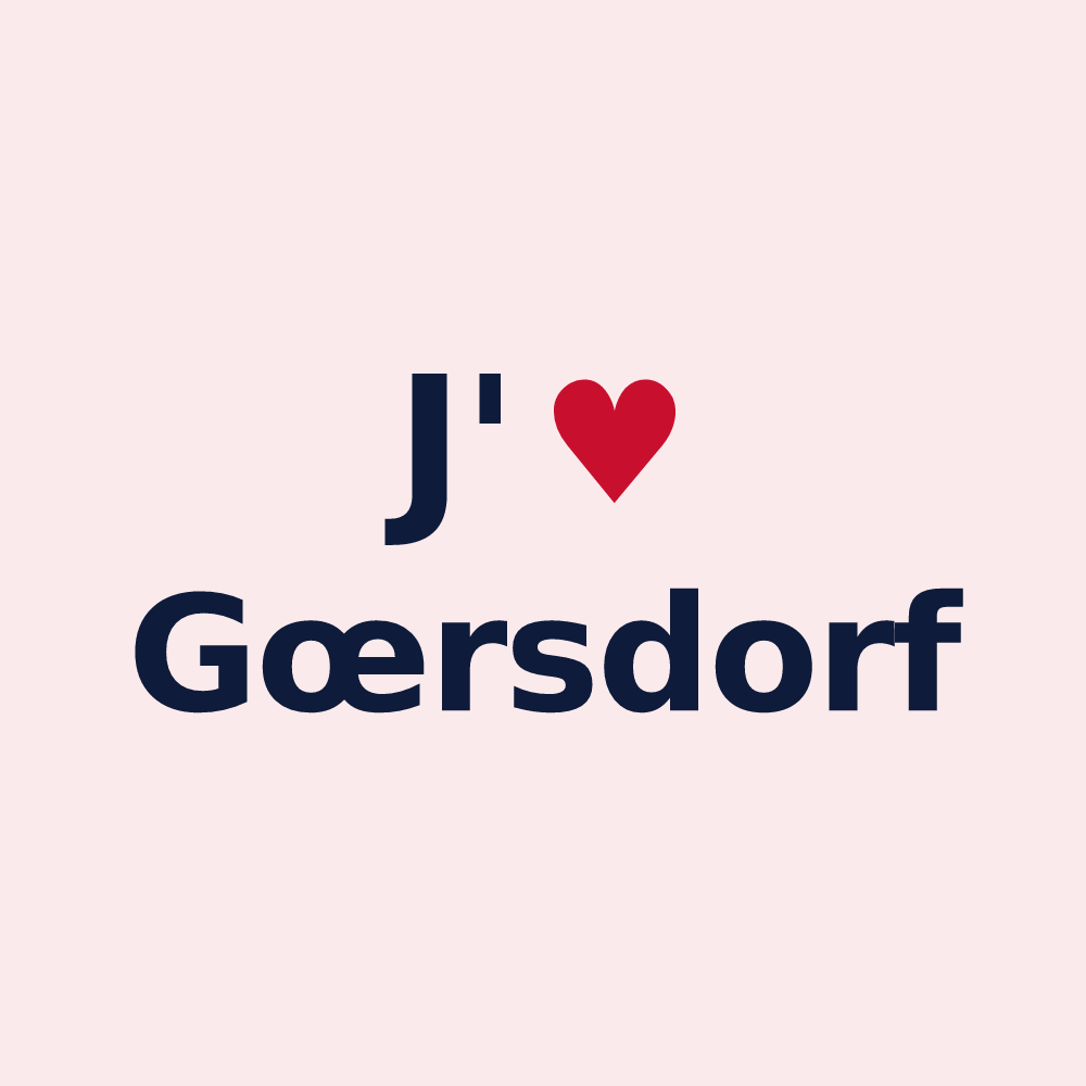Magnet personnalisé Gœrsdorf — design J'aime Gœrsdorf