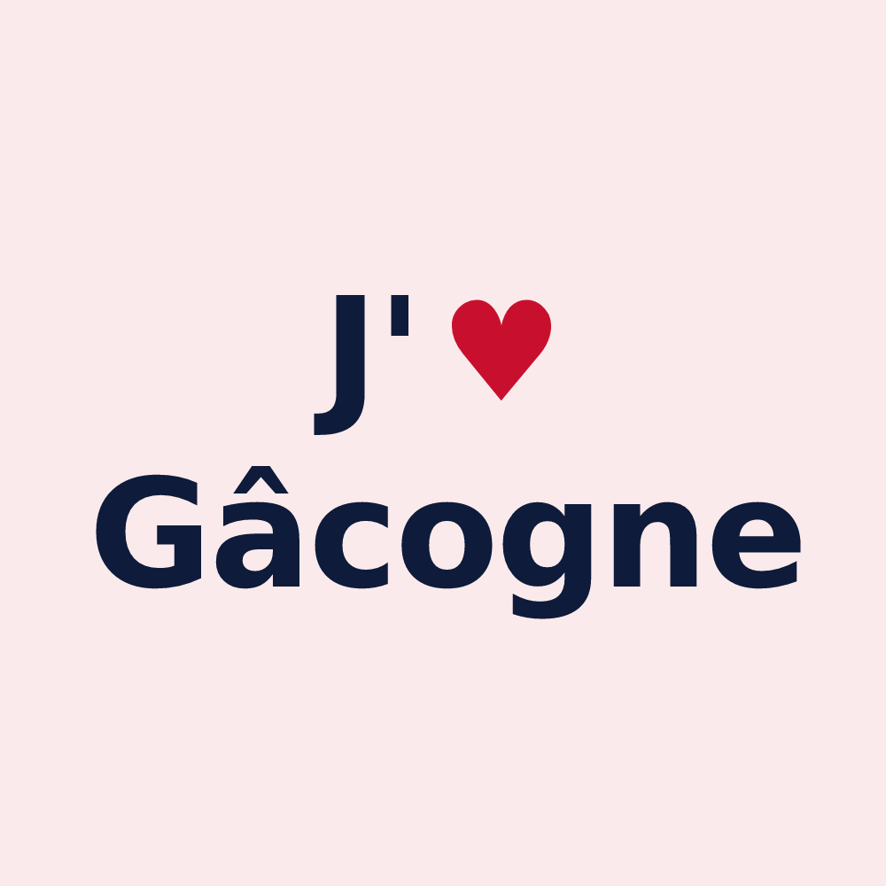 Magnet personnalisé Gâcogne — design J'aime Gâcogne