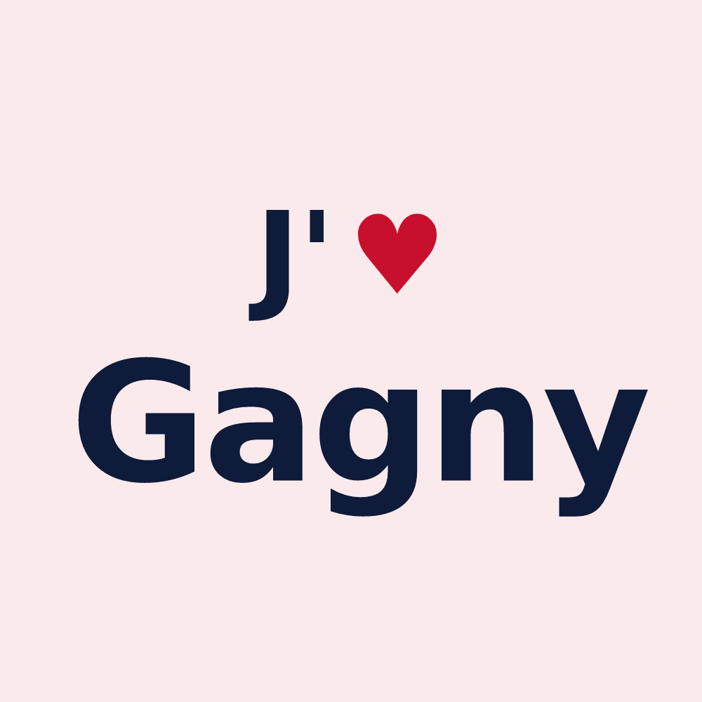 Magnet personnalisé Gagny — design J'aime Gagny
