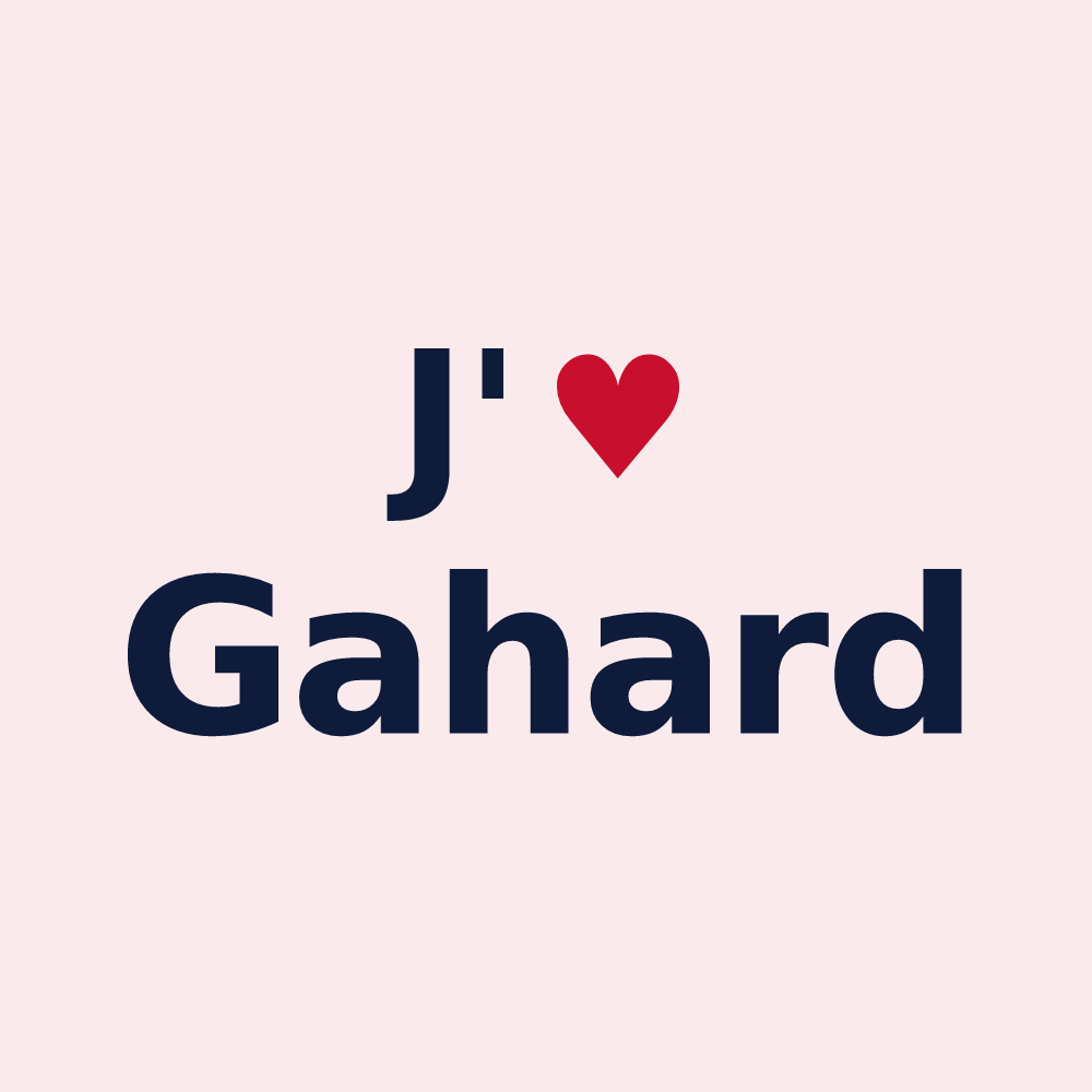 Magnet personnalisé Gahard — design « J'aime Gahard » imprimé sur le magnet