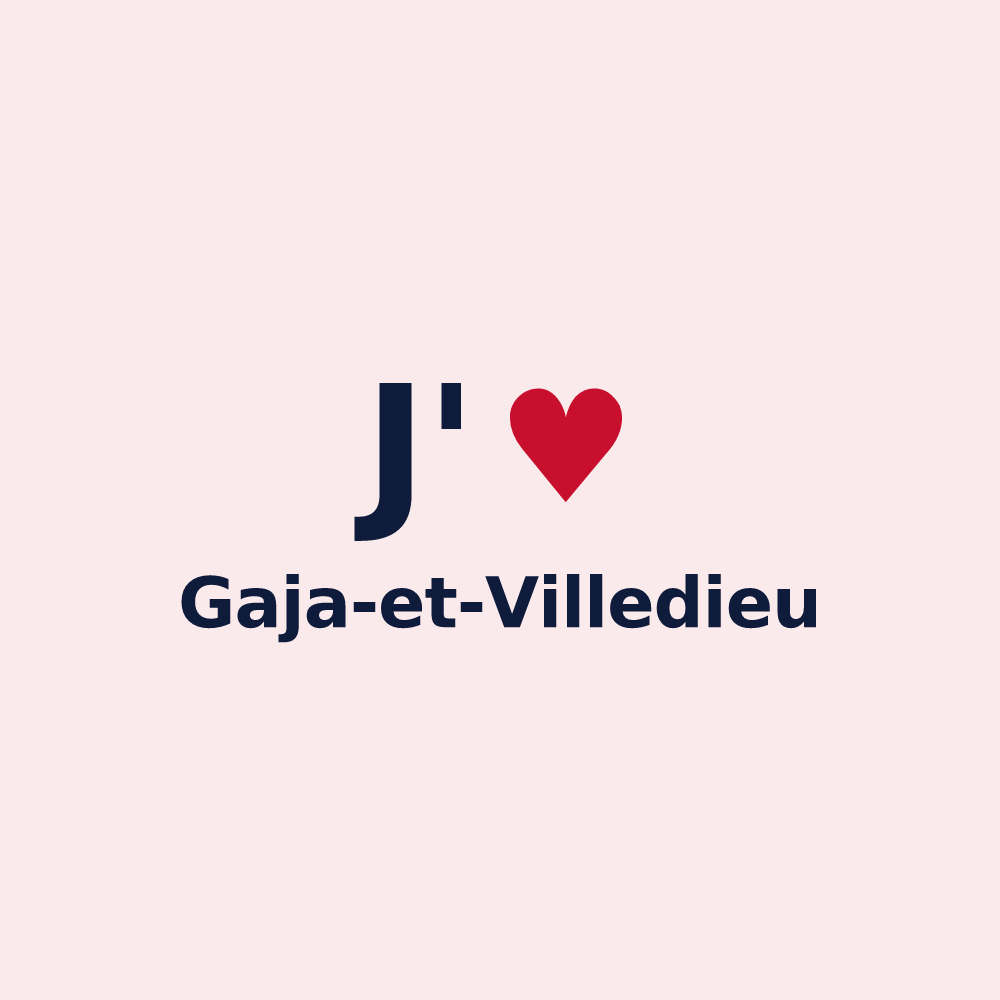 Magnet personnalisé Gaja-et-Villedieu — design J'aime Gaja-et-Villedieu