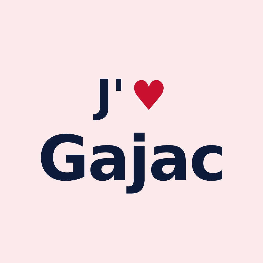 Magnet personnalisé Gajac — design J'aime Gajac