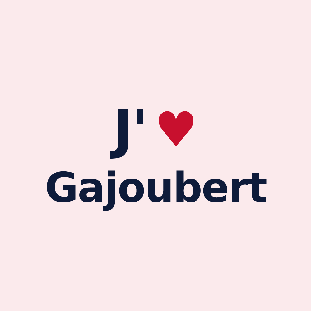 Magnet personnalisé Gajoubert — design J'aime Gajoubert