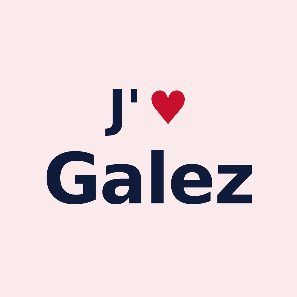 Magnet personnalisé Galez — design « J'aime Galez » imprimé sur le magnet