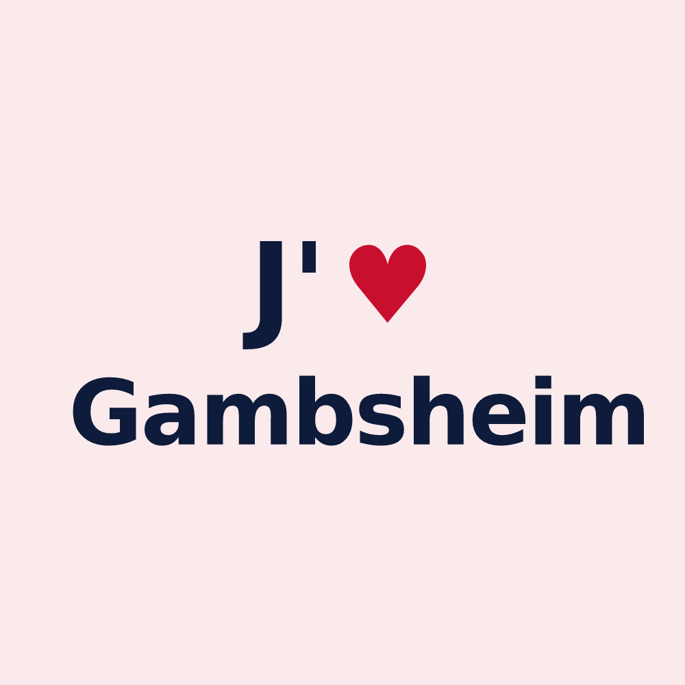 Magnet personnalisé Gambsheim — design J'aime Gambsheim
