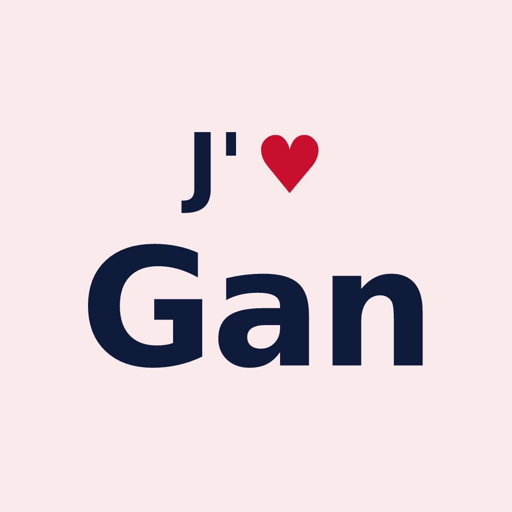 Magnet personnalisé Gan — design J'aime Gan