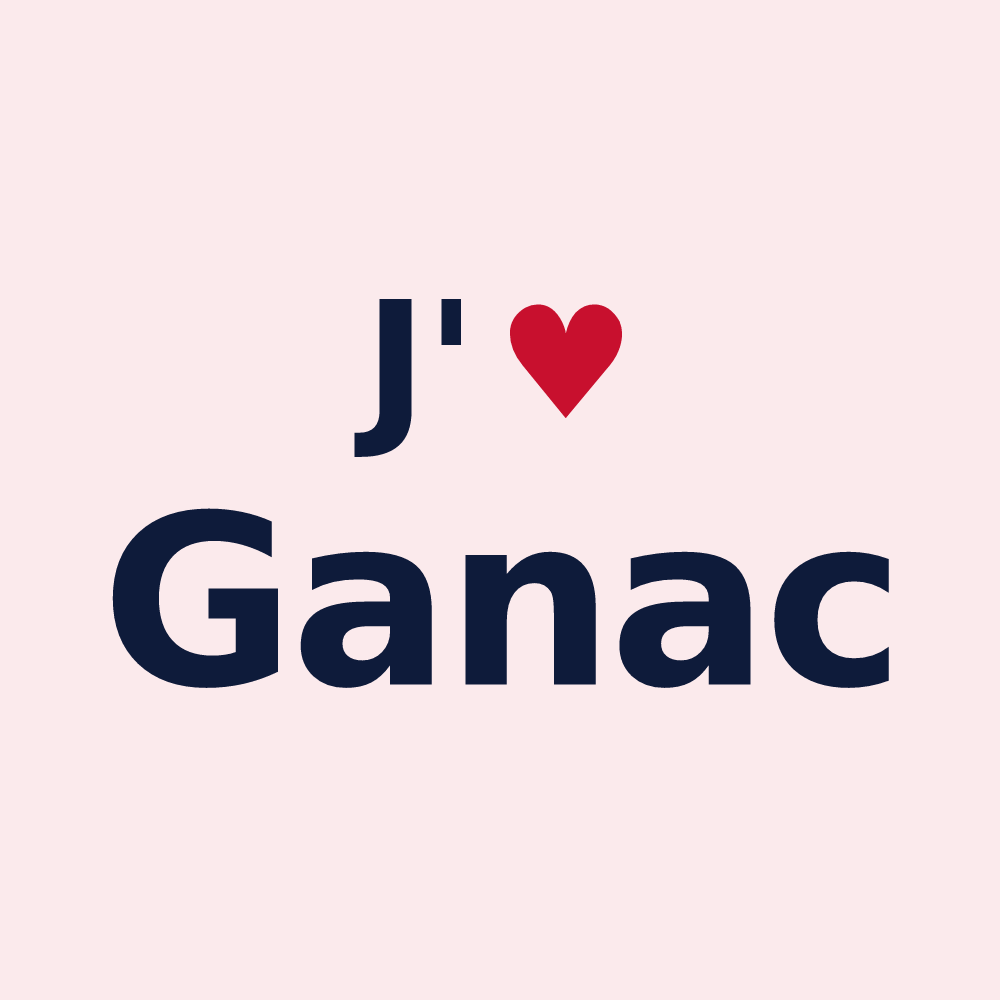 Magnet personnalisé Ganac — design J'aime Ganac
