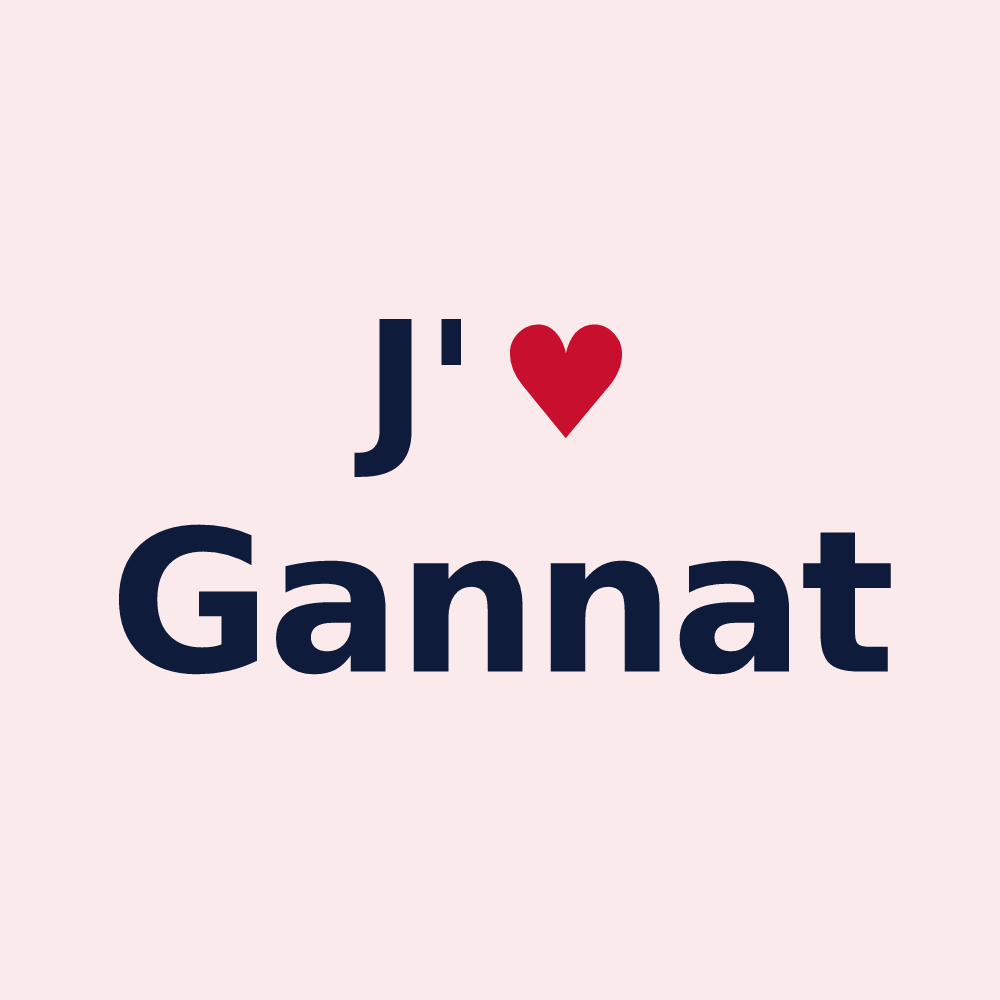 Magnet personnalisé Gannat — design J'aime Gannat