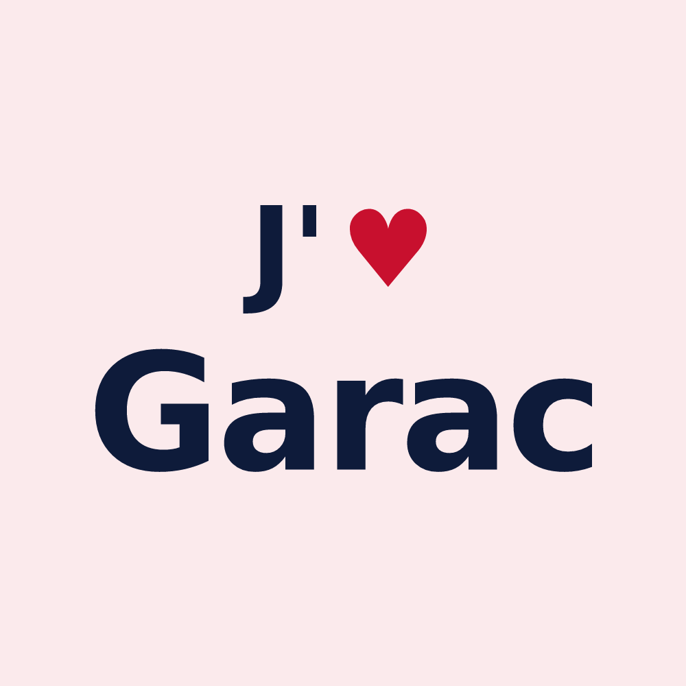Magnet personnalisé Garac — design J'aime Garac