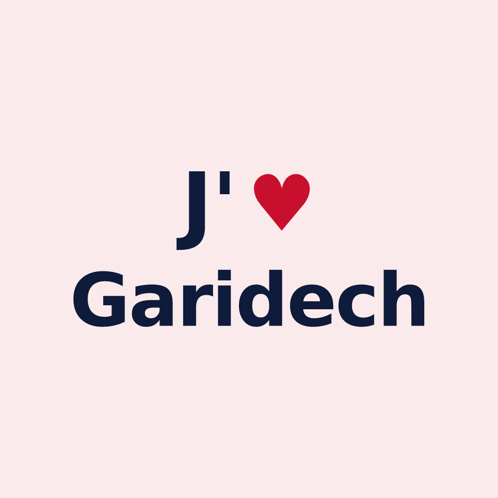 Magnet personnalisé Garidech — design J'aime Garidech